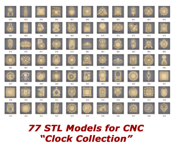 Clock collection for cnc routers 3d printers