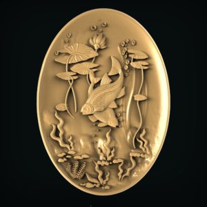 3D STL Model for CNC and 3d Printer - Bas-Relief "Undersea world"