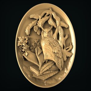 3D STL Model for CNC and 3d Printer - Bas-Relief "Owl"